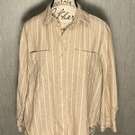Liverpool  Women’s Tan Striped Button Down Shirt Size Medium Photo 0