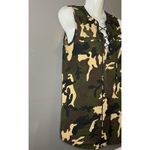 Mileage Shirt Womens Small Camo Lace Up Sleeveless Tunic Top Military Camo Photo 1