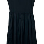 A New Day Dress Women XL Black Midi Sleeveless Ribbed Tank Pockets A-Line Summer Photo 0
