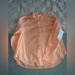 Lululemon NWT  Relaxed-Fit Cotton-Blend Poplin Button-Down Shirt Peach Bellini  M Photo 0