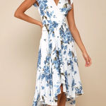 Lulus NWT  French Countryside White Floral Print Hi-Low Dress Asymmetrical Sz XS Photo 0