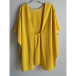 ZARA Women's Open Back Yellow Ruffle Cape Mini Dress Size Small Modest Photo 7