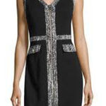 Karl Lagerfeld  Black Dress with Tweed Accents Photo 0