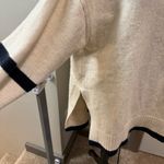 H&M Wool Blend Knit Cream Ivory Sweater Turtleneck Flowy Stripe Minimalist M Photo 3