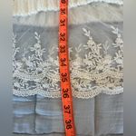 POL  Cable Knit long sleeve lace hem detail off white sweater size Medium Photo 11