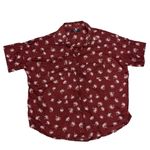 Madewell Maroon Palm Tree Courier Button Down Short Sleeve Top Shirt size Small Photo 4
