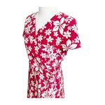 Chadwick's Chadwick’s Vintage Hawaiian Print Wrap Dress Size 8 Petite Red Ivory 100% Silk Photo 3