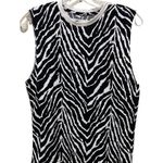 Zyia Zebra Print Safari Tank Top Black White Size Small Muscle Tee Sleeveless Photo 1