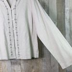 Cherokee Size XL Very Light Green Tone/Tint w/Embroidered Flowers Button… Photo 2