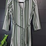 Stella Tweed  Shirt Dress. Button Down with Tie at Waist. Roll Tab Sleeves. NWOT Photo 0