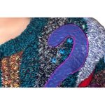 Jaclyn Smith Vtg 90s  Multi Color Wild Pattern Embellishrd Cardigan Sweater Sz M Photo 5