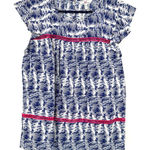 Vineyard Vines  Size Large Short Sleeve Blouse Top Shirt Blue White Pink‎ Silk Photo 0