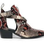 ALLSAINTS Boot Darcy Pointed Toe Ankle Leather Heeled Cutout Red Snake 38 NIB Photo 0