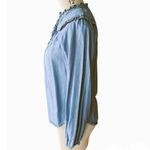 Anthropologie MAEVE by  Boho Denim Ruffled Bohemian Blouse Top ~ Women's SMALL Photo 3