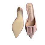 KMEIOO Pink Suede Buckle Kitten Heels Mules Size 7.5 Photo 1