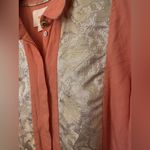 Maeve  Coral and Cream Blouse with Lace Panels Photo 2