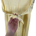 Periwinkle Vintage Y2K Yellow & Blue Floral Cottagecore Prairie Maxi Vest Dress Tie Back Photo 6