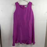 Vtg 90s Galinda Wang Size M Dress Silk Womens Fuchsia Pink Sleeveless Ruffle Hem Size M Photo 1