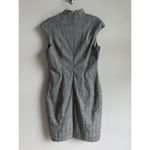 Neiman Marcus Neiman‎ Marcus Women's Gray Plaid Stretch Cap Sleeve Sheath Dress Size Large Photo 1