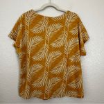 Croft & Barrow  Yellow Tropical Leaf Crewneck Top, Size XL Photo 6