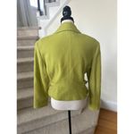 Vintage 90s Johnathan Michael Lime Green Wool Tortoiseshell Zip Jacket Size M Photo 2