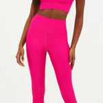 Beach Riot NWT  Ayla Leggings Pocket Hot Pink Ribbed High-Rise Yoga- Size XS Photo 0