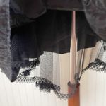 Gunne Sax  Vintage 80s Gothic Dress Black Jacquard White Lace Off Shoulder 7/8 Photo 6