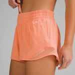 Lululemon Hotty Hot High Rise Athletic Shorts Sunny Coral Size 12 NWT Photo 1