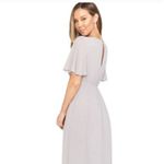 Show Me Your Mumu Emily Empire Maxi Dress in Dove Grey Chiffon. Size S B 26 Photo 4