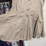 Utility Beige Denim Skirt Midi Vintage Y2K sz 18 fringe hem flare long Western Tan Photo 2