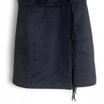 Ann Taylor Wool Blend Dress Sz 8 Gray Wrap Skirt with Fringe Classic Career Work Photo 4
