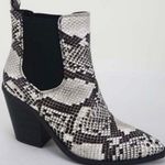 Bamboo Snakeskin Chunky Heel Slip On Bootie Photo 1
