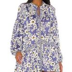 Free People  Love Letter Tunic in Blue Floral Cottagecore Flowy Boho Sz M Photo 3