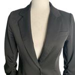 Audrey 3+1 Snap Front Blazer Jacket S Black Ruched Sleeves Lined Pockets Photo 1