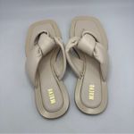 Anthropologie  Maeve Puffy Knot Sandal Size 7 Beige Leather Photo 3