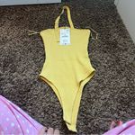ZARA  Yellow One-Shoulder Bodysuit Photo 1