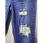 Judy Blue  Women Jeans Sz 7/28 Lemon Floral Patchwork Distressed Denim Skinny Fit Photo 2