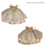 VINTAGE 1960’S CREAM SEQUINED FULL TULLE & SATIN SKIRT PARTY DRESS (S) Photo 12