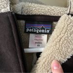 Patagonia Vintage Women's Dark Brown Hooded Faux Suede and Sherpa Jacket Photo 1