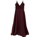 David's Bridal Wine Spaghetti Strap Bridesmaid Maxi Formal Dress Womens 10 Photo 10