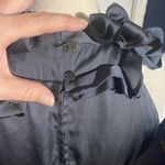 Violet+Claire Gray Satiny Ruffled Sleeveless Halter Blouse Photo 4