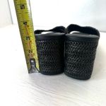 Seychelles  Black Woven Raffia Block Heel Mules Sandals Square Toe Slides Size 8 Photo 3