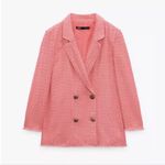 ZARA  Textured Tweed Oversized Blazer Photo 1