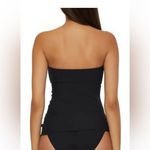 Becca  Women's Standard Modern Edge Bandeau Tankini, Swimsuit Tops, Black L NWT Photo 1