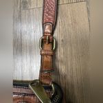 Fossil Vintage  Western Brown Cowhide Leather Crossbody Bag Purse Festival Hippie Photo 2