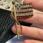 Lot Of 2 Brooch Pins American Flag / Heart Red White & Blue Patriotic Photo 5