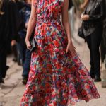 PATBO Violet Floral Flutter Halter Style Maxi Dress Size US 8 Cherry Photo 11