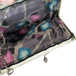 Vintage Silk Black Green Butterfly Beaded Bag Purse Silver Tone Handle Chain Photo 5