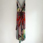 Alice + Olivia x Lola Schnabel Orly Handkerchief Maxi Dress Size 2 Watercolor Photo 7