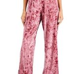 JM Collection  Pants Crushed Velvet Embroidered Pull On Wide Leg Pink XL Photo 0